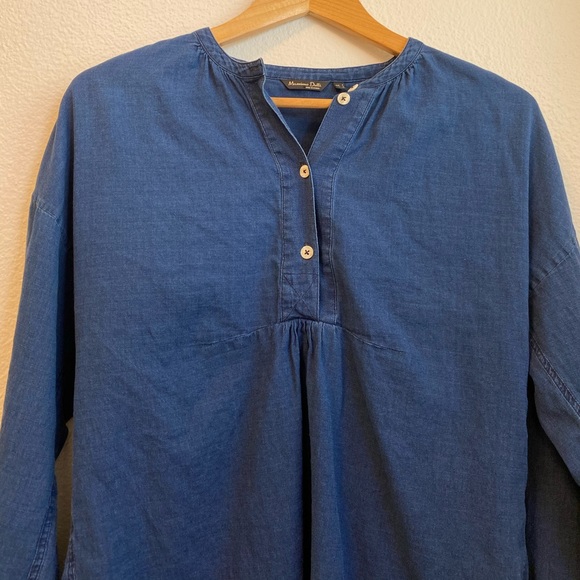 Massimo Dutti Navy Popover Blouse - Picture 3 of 12